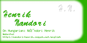 henrik nandori business card